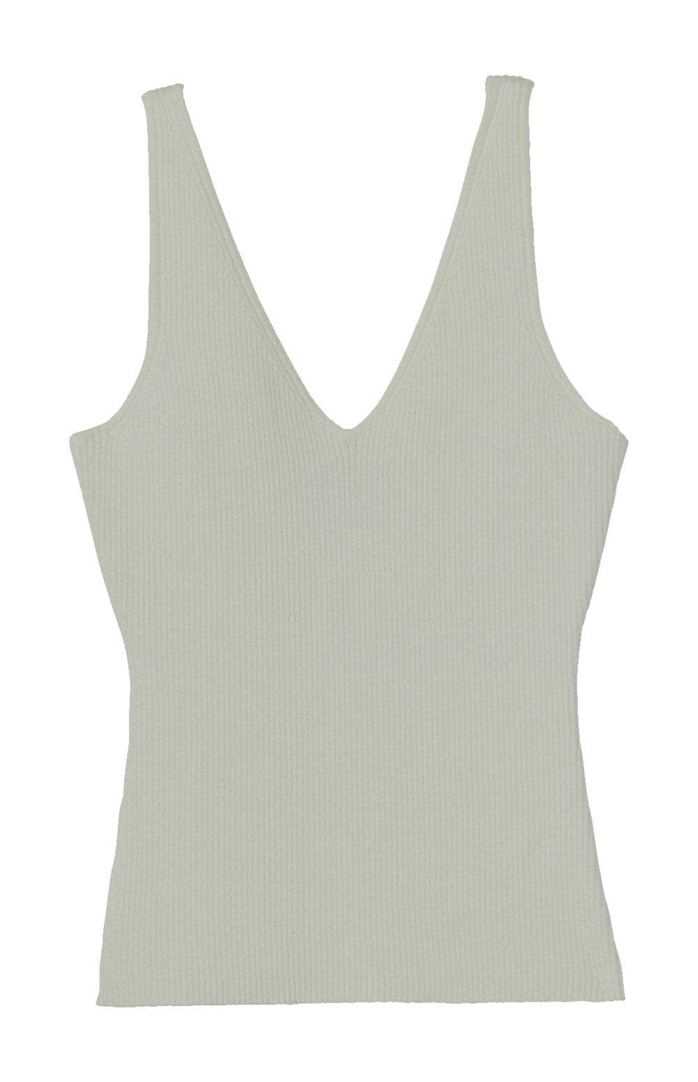 Maryam Tank Top Sweater by Alp N Rock, Women's Light Green V Neck Sleeveless Sweater Tank Top