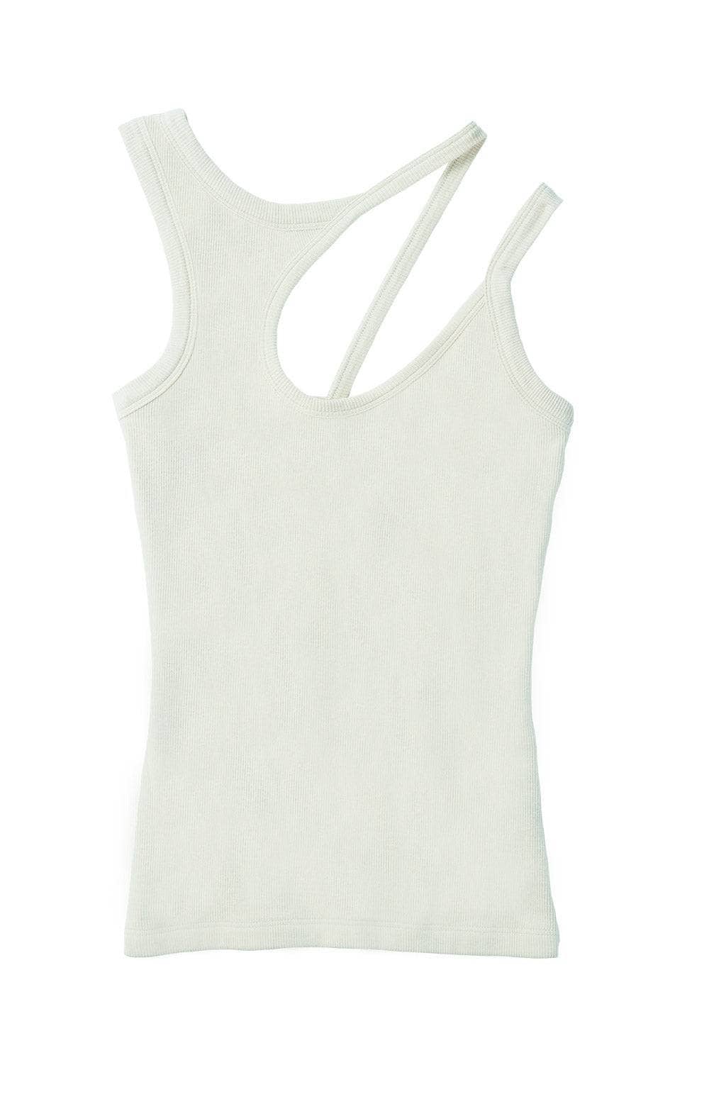 Taavi Top by Alp N Rock, Women's Light Green Knit Tank Top With Double Straps at the Shoulder