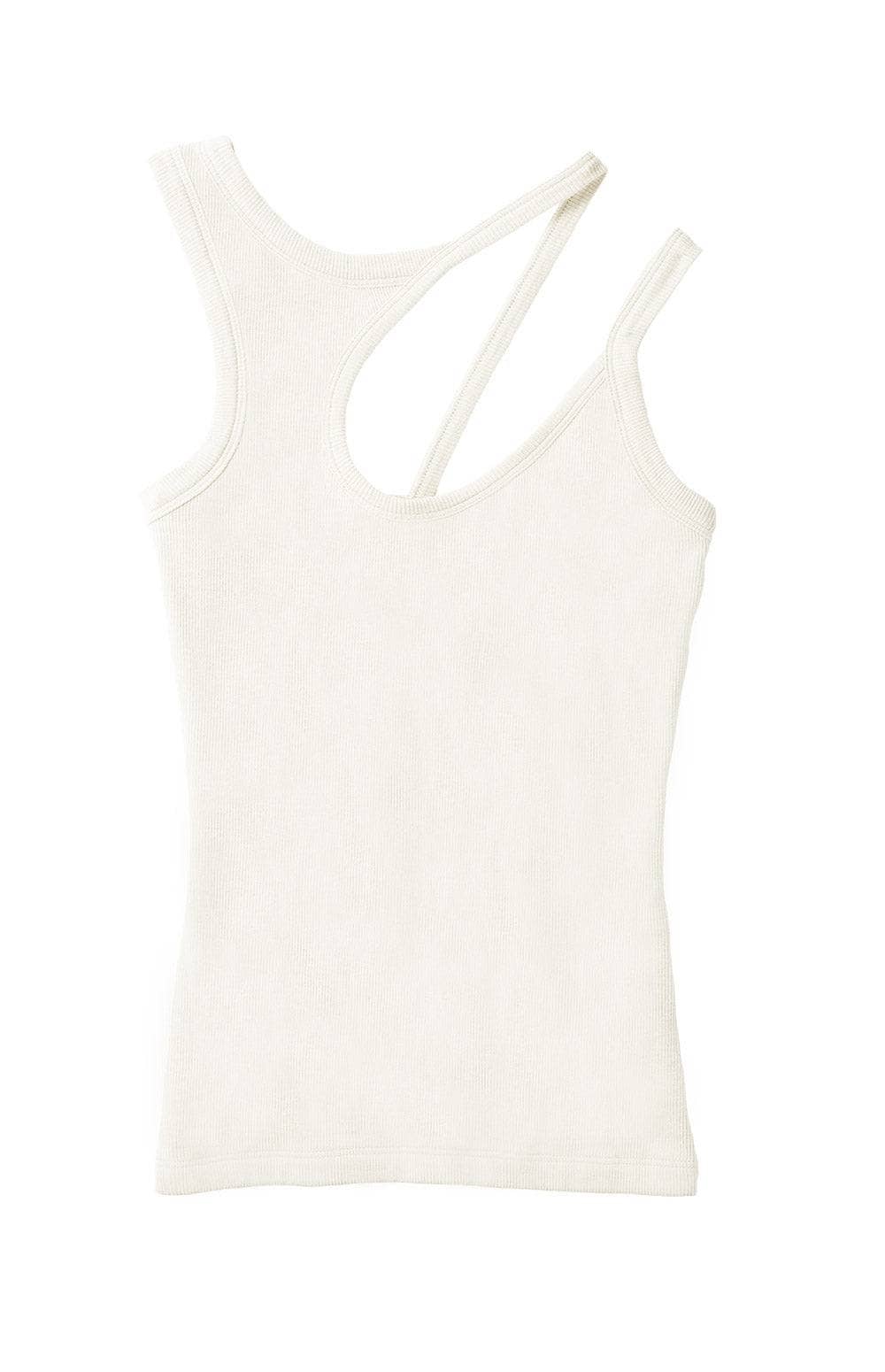 Taavi Top by Alp N Rock, Women's Ivory Knit Tank Top With Double Straps at the Shoulder