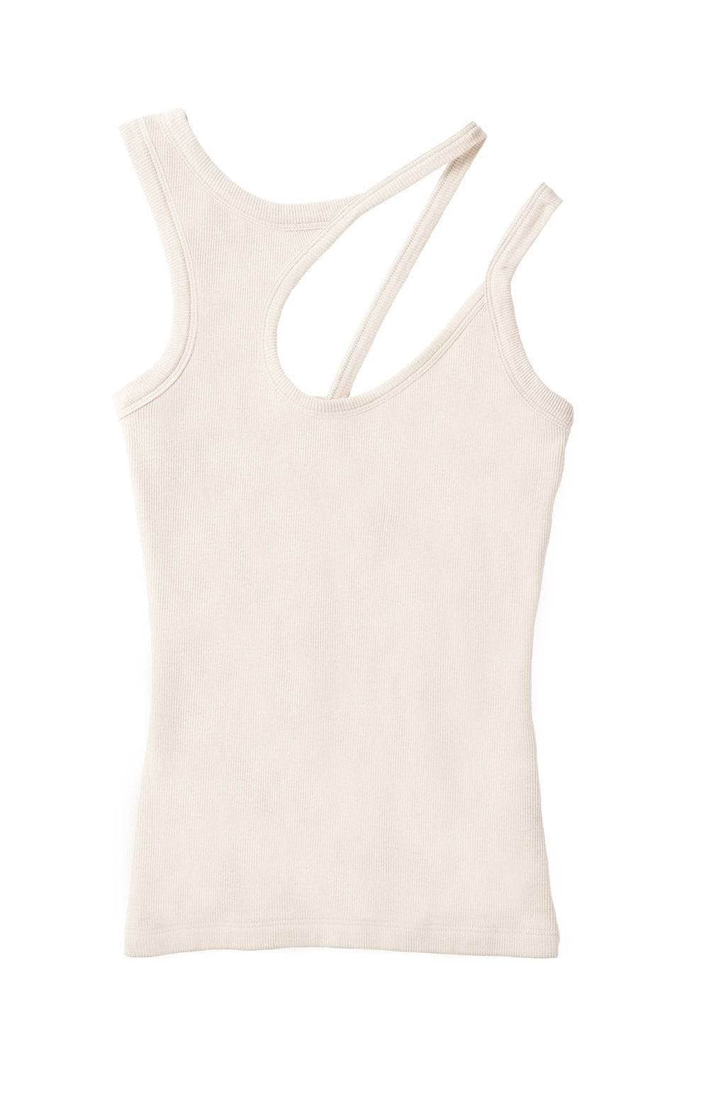 Taavi Top by Alp N Rock, Women's Ivory Knit Tank Top With Double Straps at the Shoulder