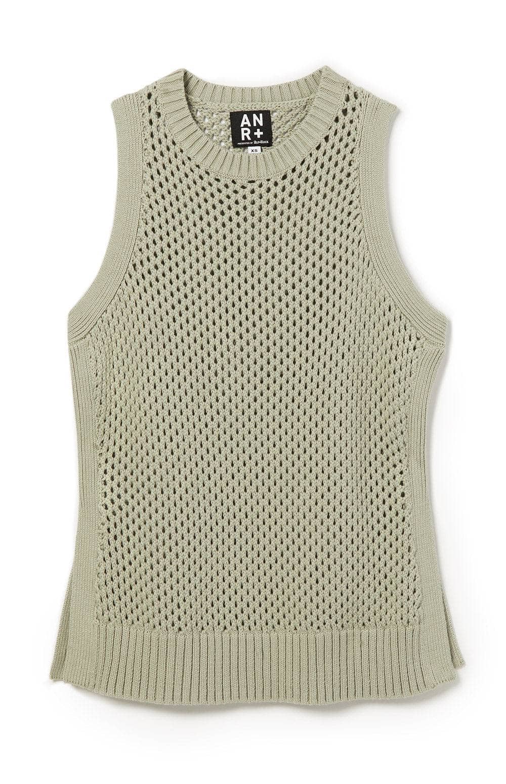 Vivi Tank Top Sweater by Alp N Rock, Women's Light Green Sleeveless Knit Sweater Tank