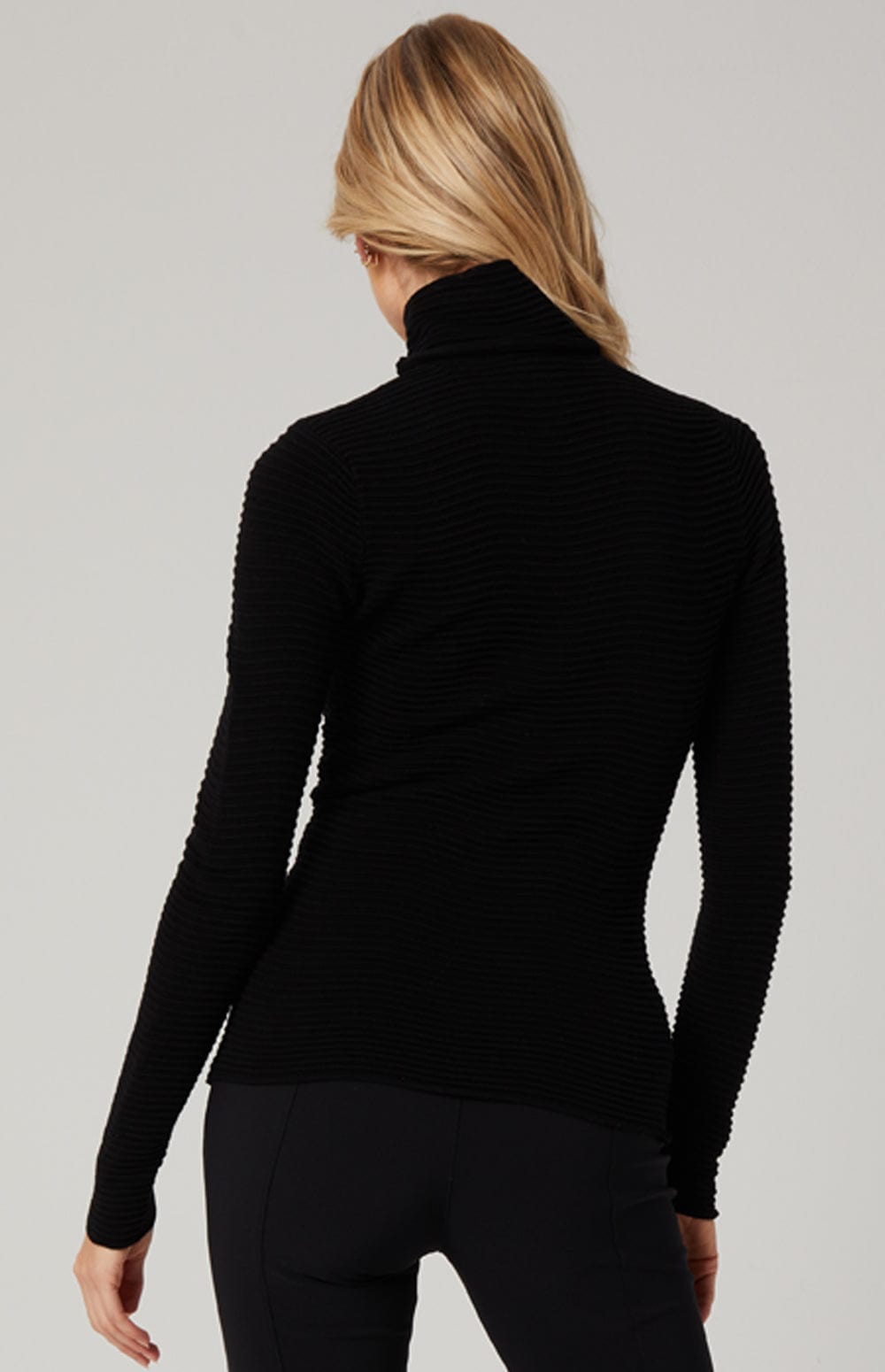 Enya Turtleneck Sweater by Alp N Rock, Women's Ribbed Black Turtleneck