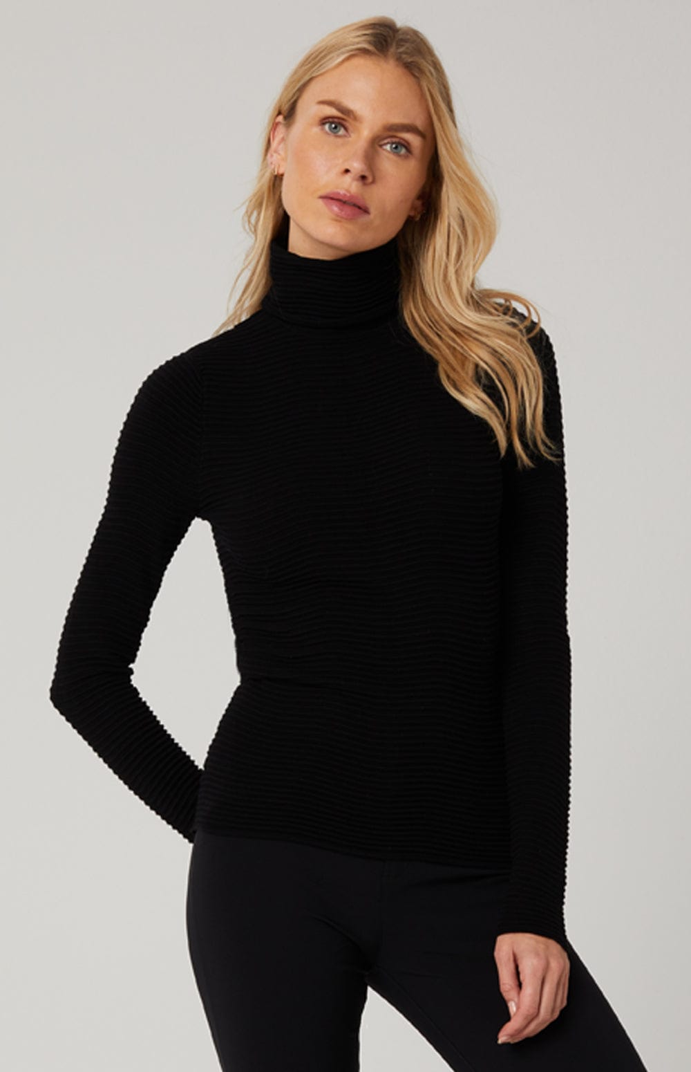 Enya Turtleneck Sweater by Alp N Rock, Women's Ribbed Black Turtleneck