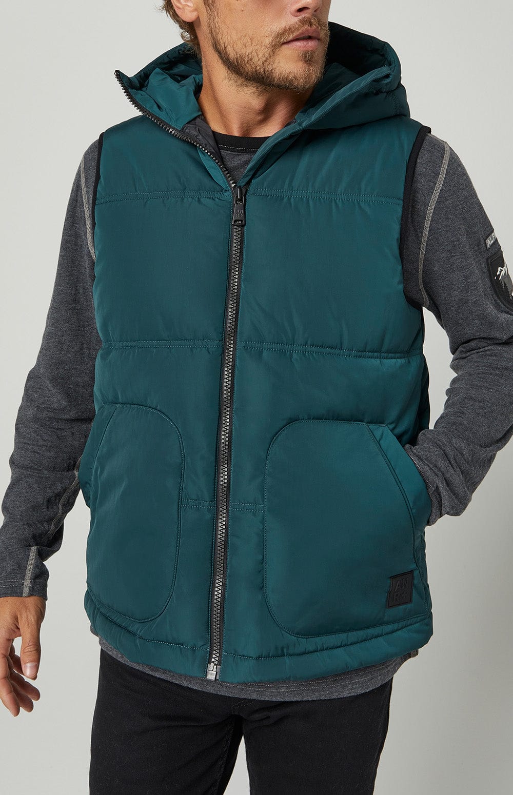Uno Vest by Alp N Rock, Unisex Teal Blue Puffer Vest with a Relaxed Fit