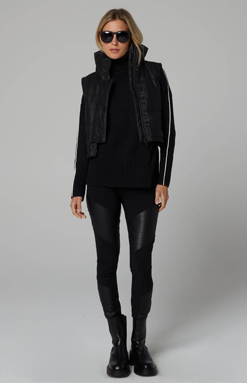 La Vitesse Vest, Black Faux Leather | Alp N Rock ANR Womens Vest La Vitesse Cropped Vest | Black Faux Leather