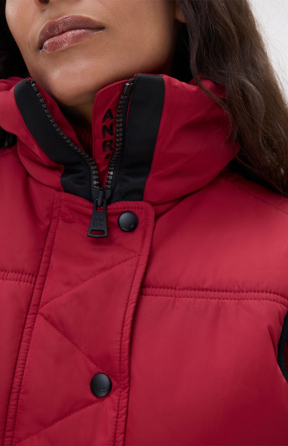 La Vitesse Cropped Vest by Alp N Rock, Women's Red Cropped Puffer Vest