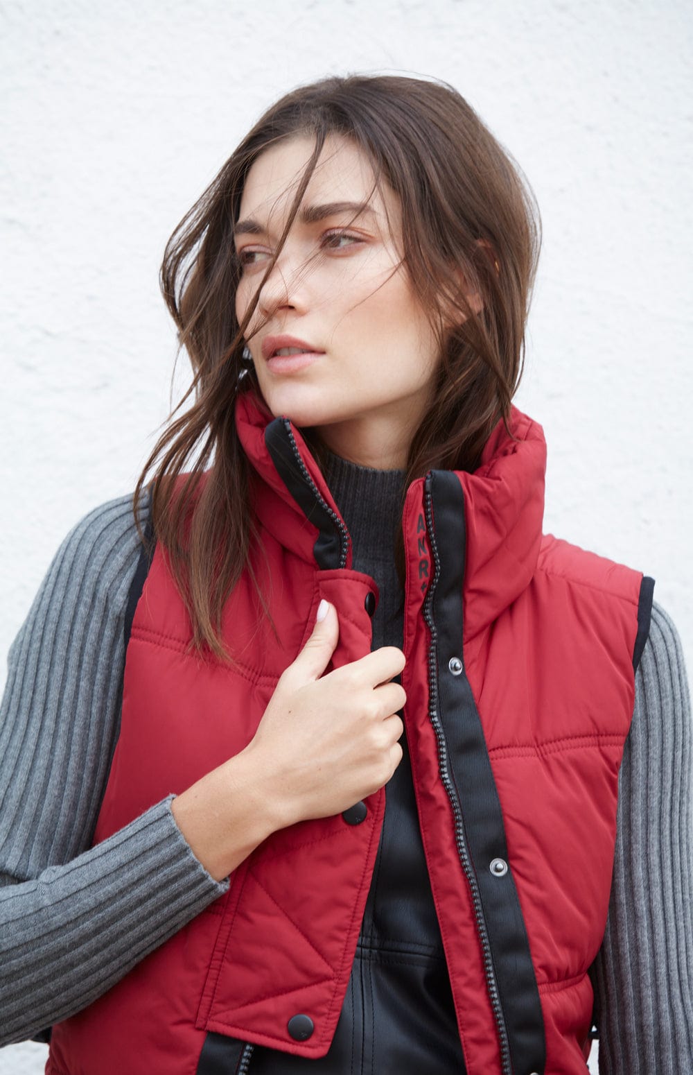 La Vitesse Cropped Vest by Alp N Rock, Women's Red Cropped Puffer Vest