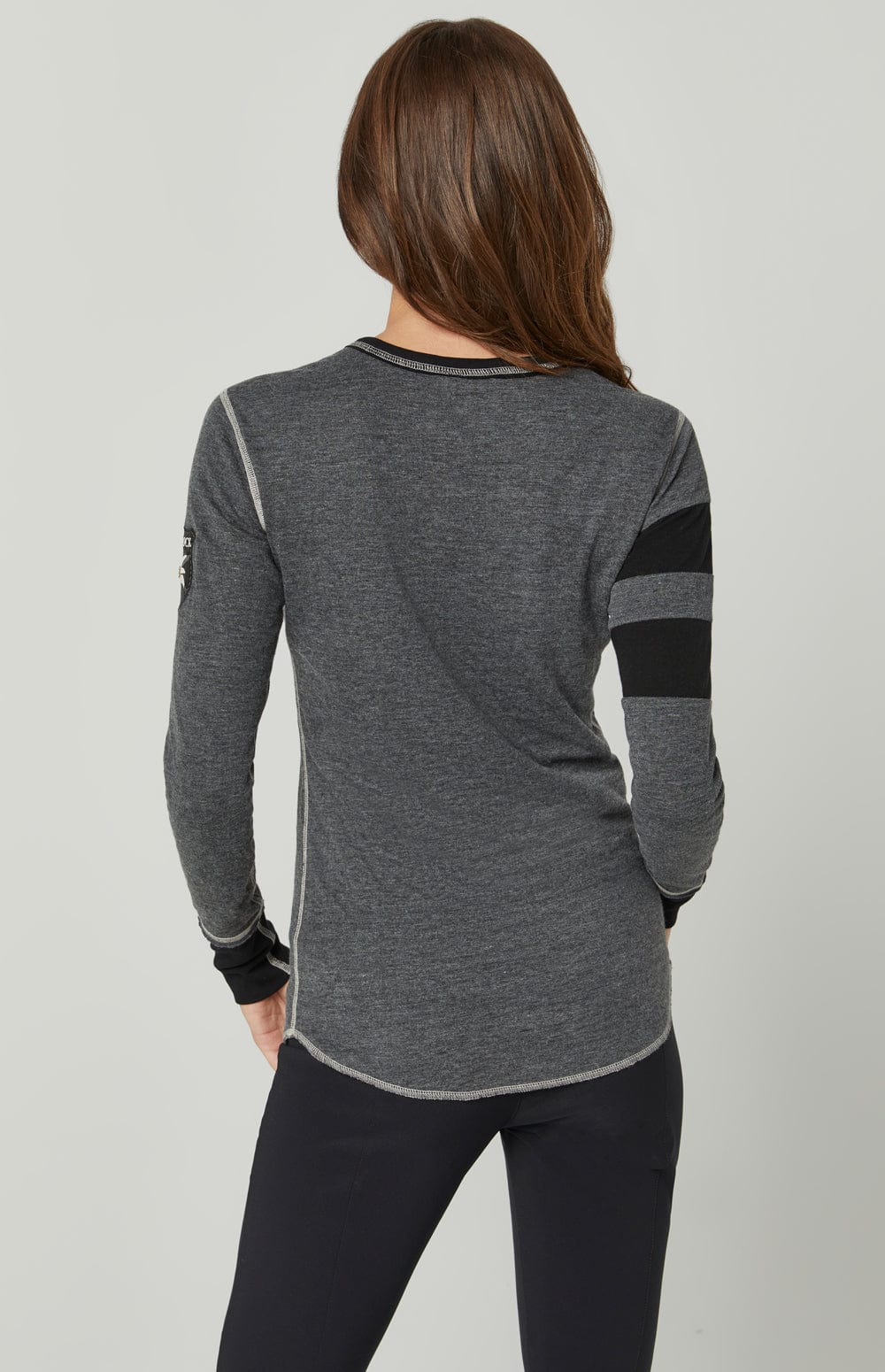 Alp N Rock Womens Crew Shirt Helvetica Crew | Heather Black