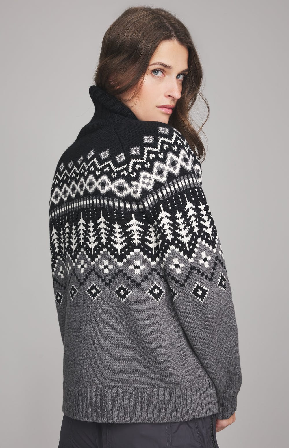 Alp N Rock Womens Sweater Logan Fair Isle Sweater | Black