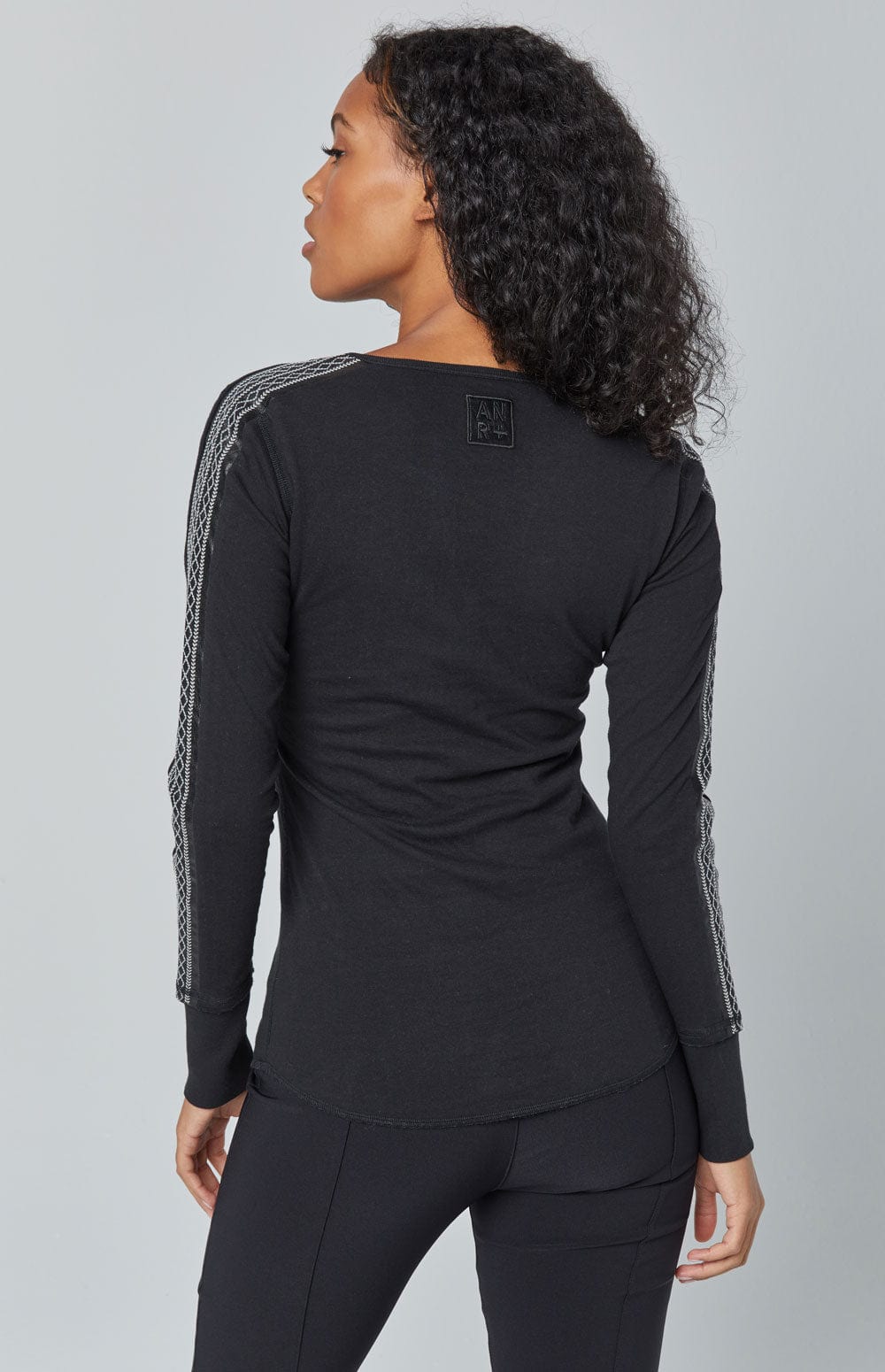 ANR Womens Henley Shirt Elke Henley | Black