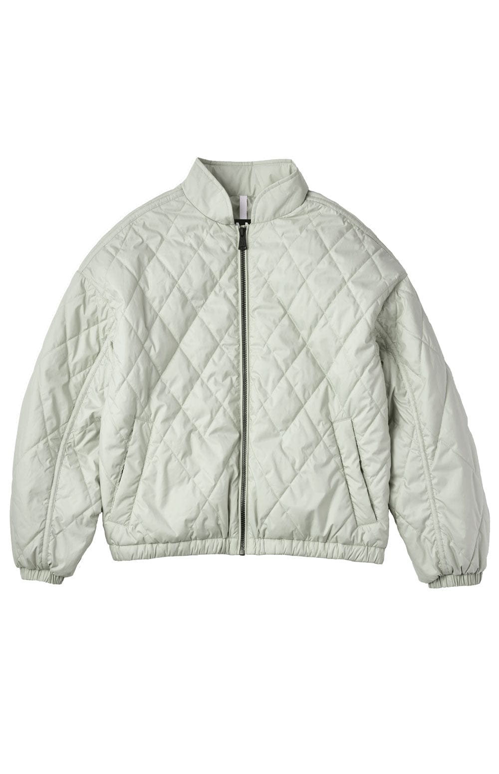 Kaden Crop Jacket by Alp N Rock, Women's Light Green Quilted Jacket with Zipper