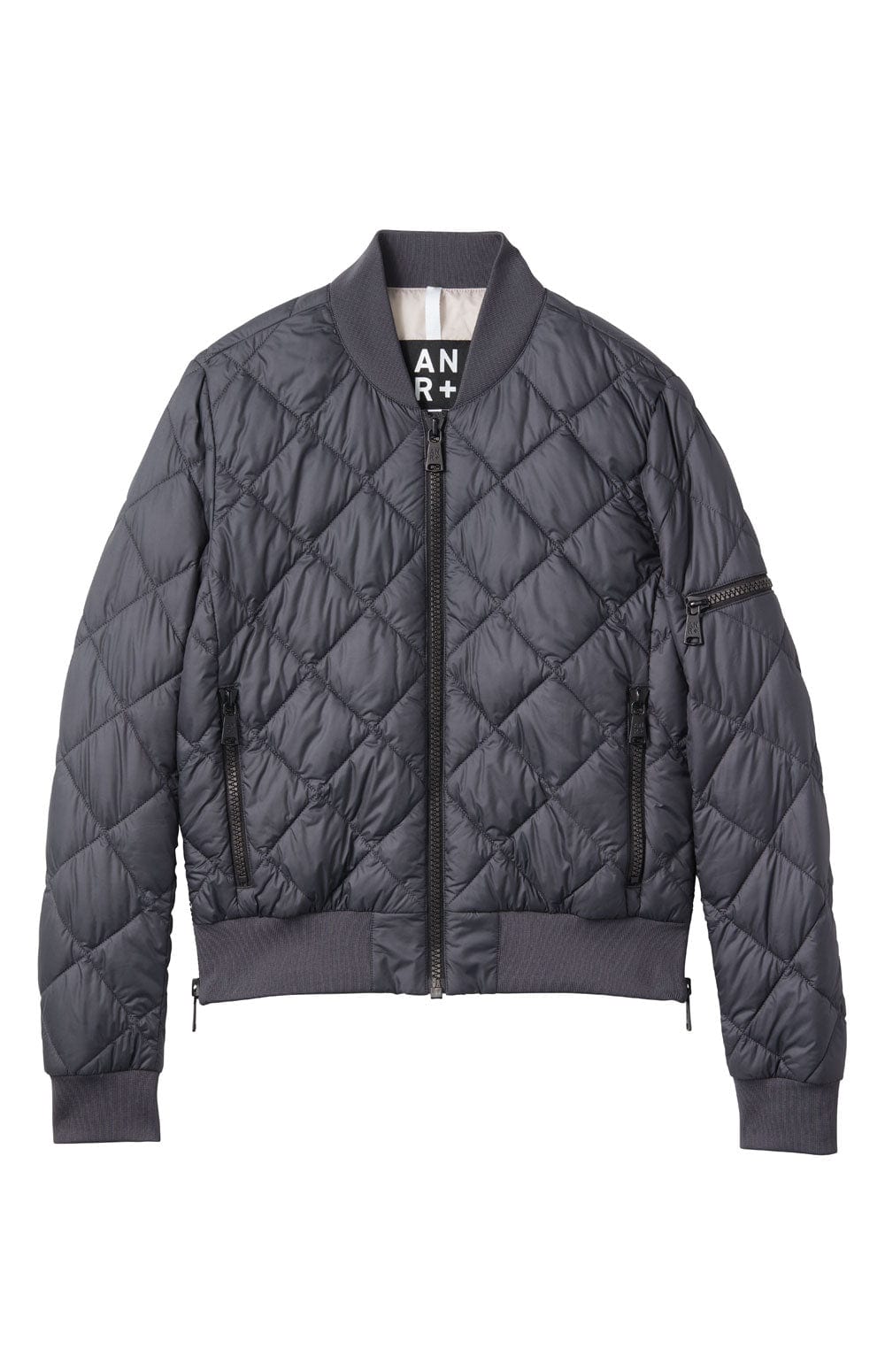 Metro Bomber Jacket by Alp N Rock, Women's Charcoal Grey Quilted Bomber Jacket