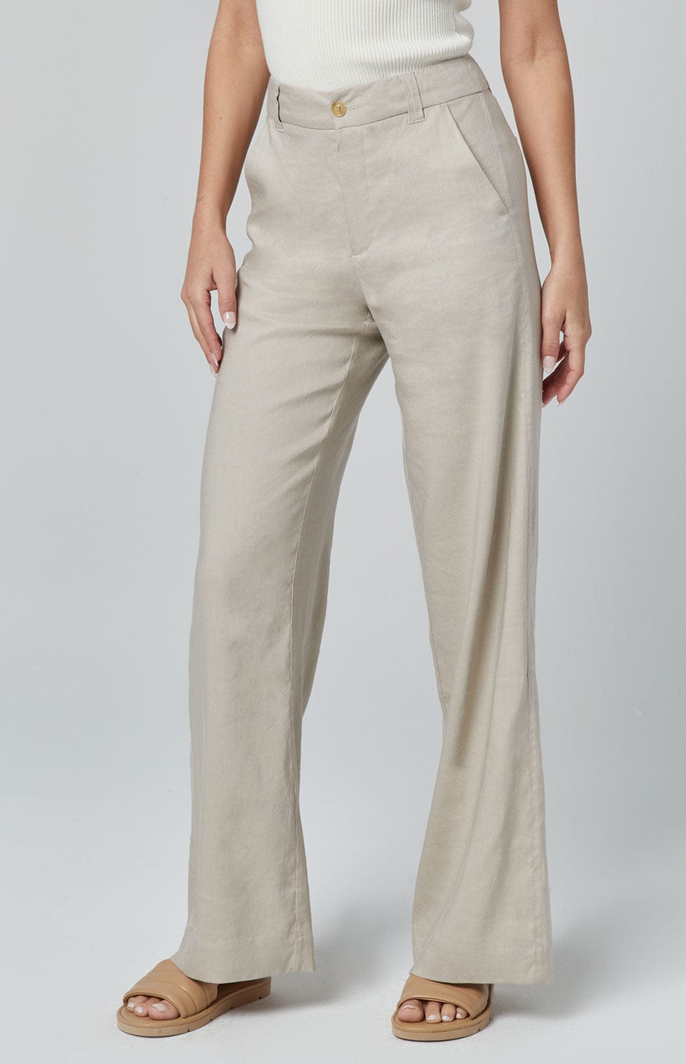 ANR Womens Pant Britt Wide Leg Linen Pant | Silver Grey