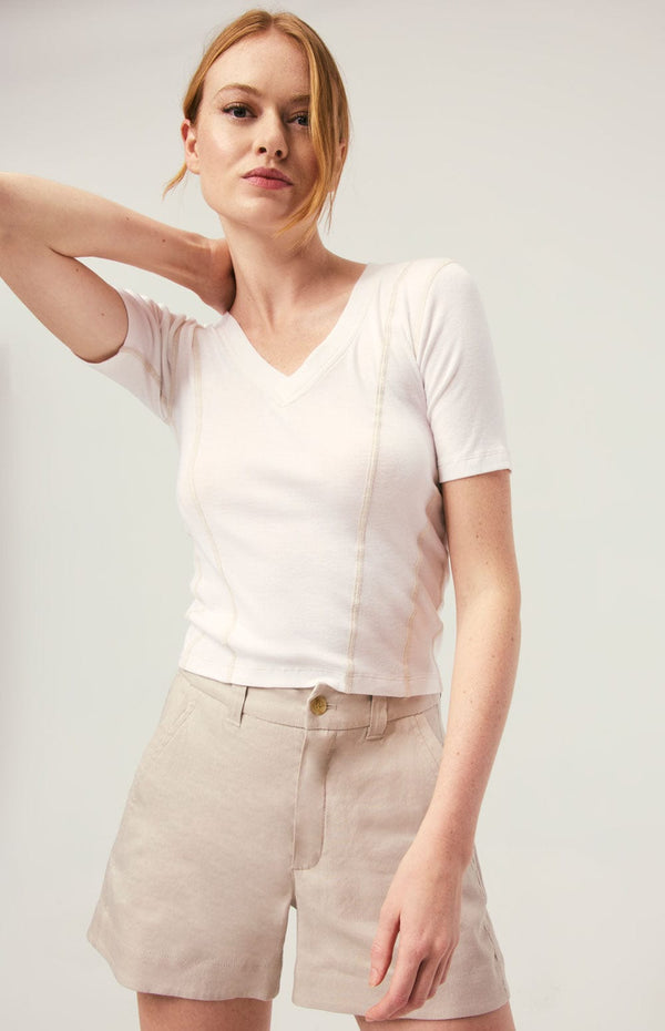 ANR Womens Shirt Nyla V-Neck Top | Off White