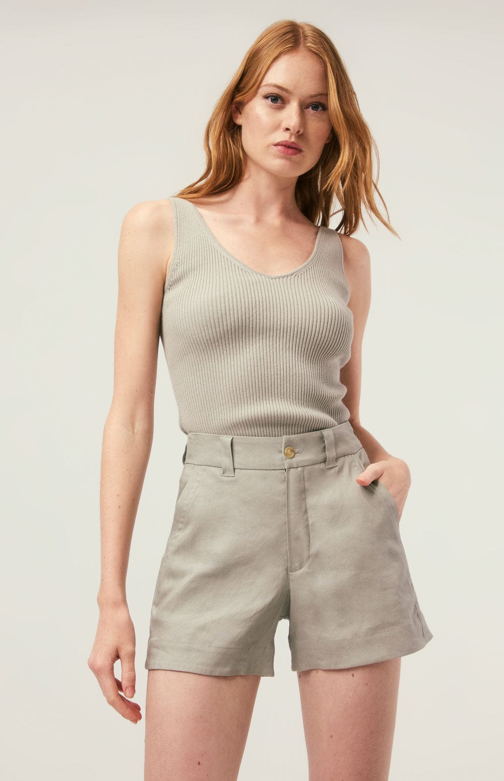 Molly Tailored Short by Alp N Rock, Women's Light Green High Waisted Short