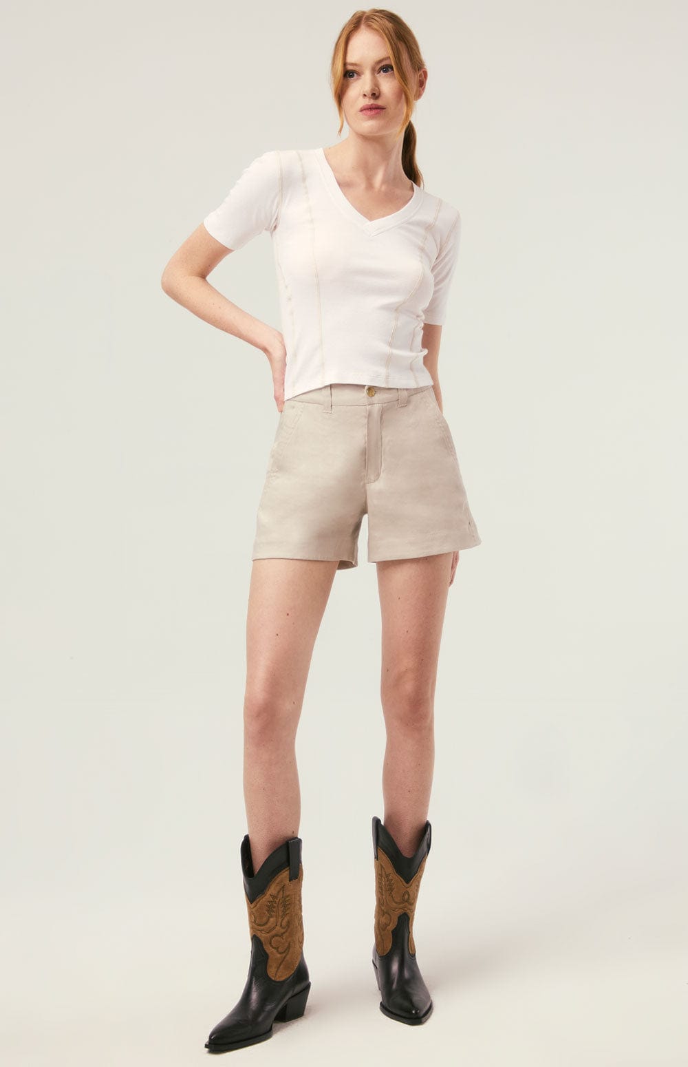 Molly Tailored Short by Alp N Rock, Women's Grey High Waisted Short