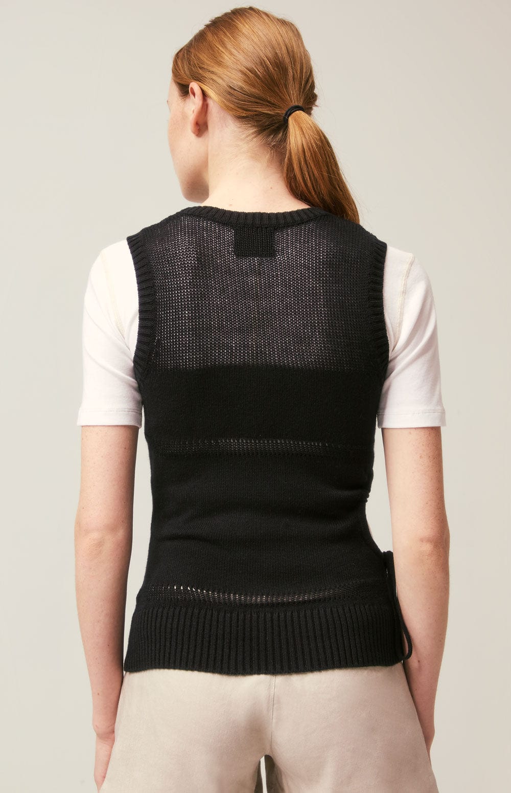 Elsa Tank by Alp N Rock, Women's Black Sleeveless Sweater Tank with Side Cut Outs