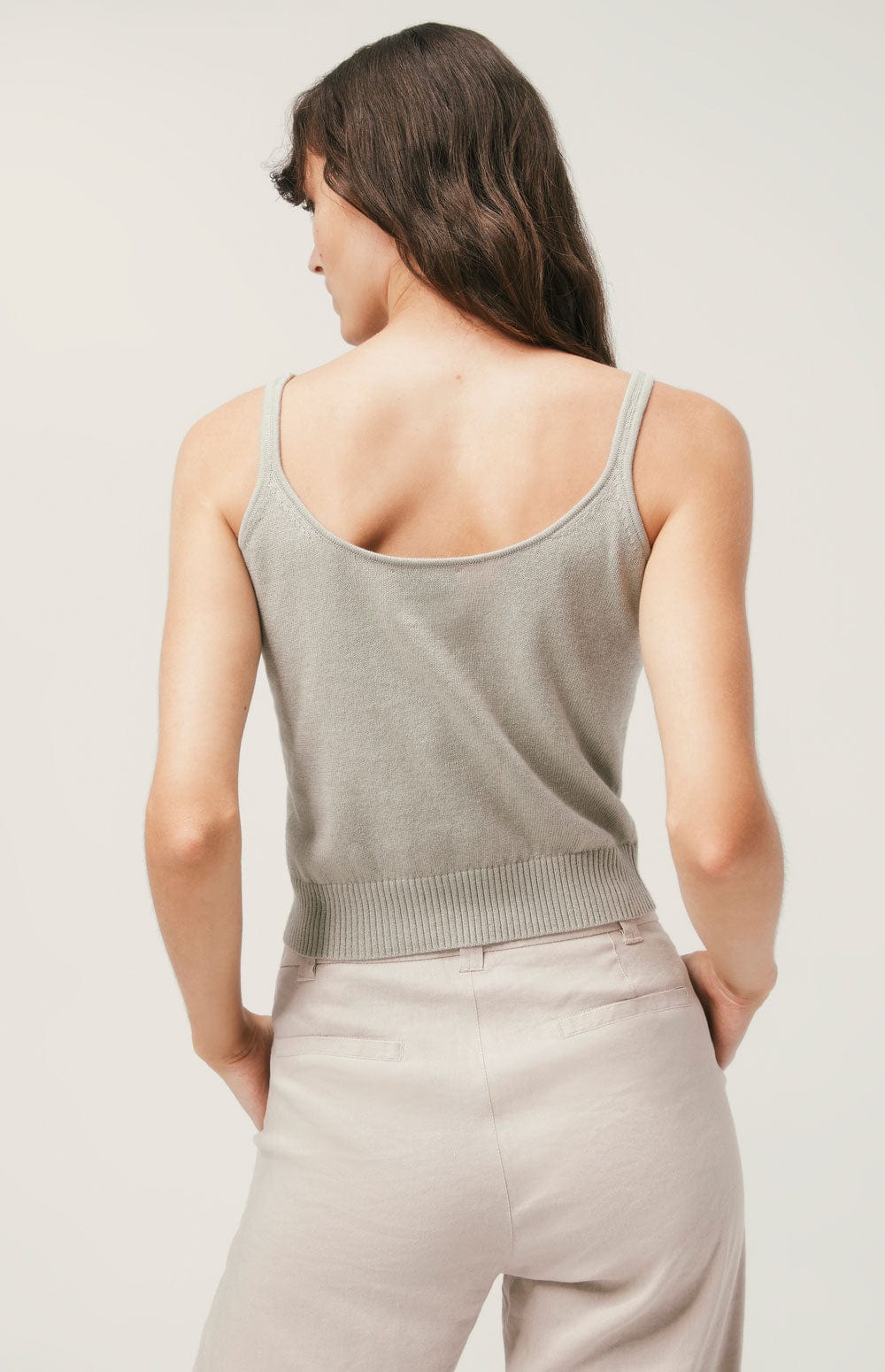 Gia Tank Top by Alp N Rock, Women's Light Green Sleeveless Knit Tank Top