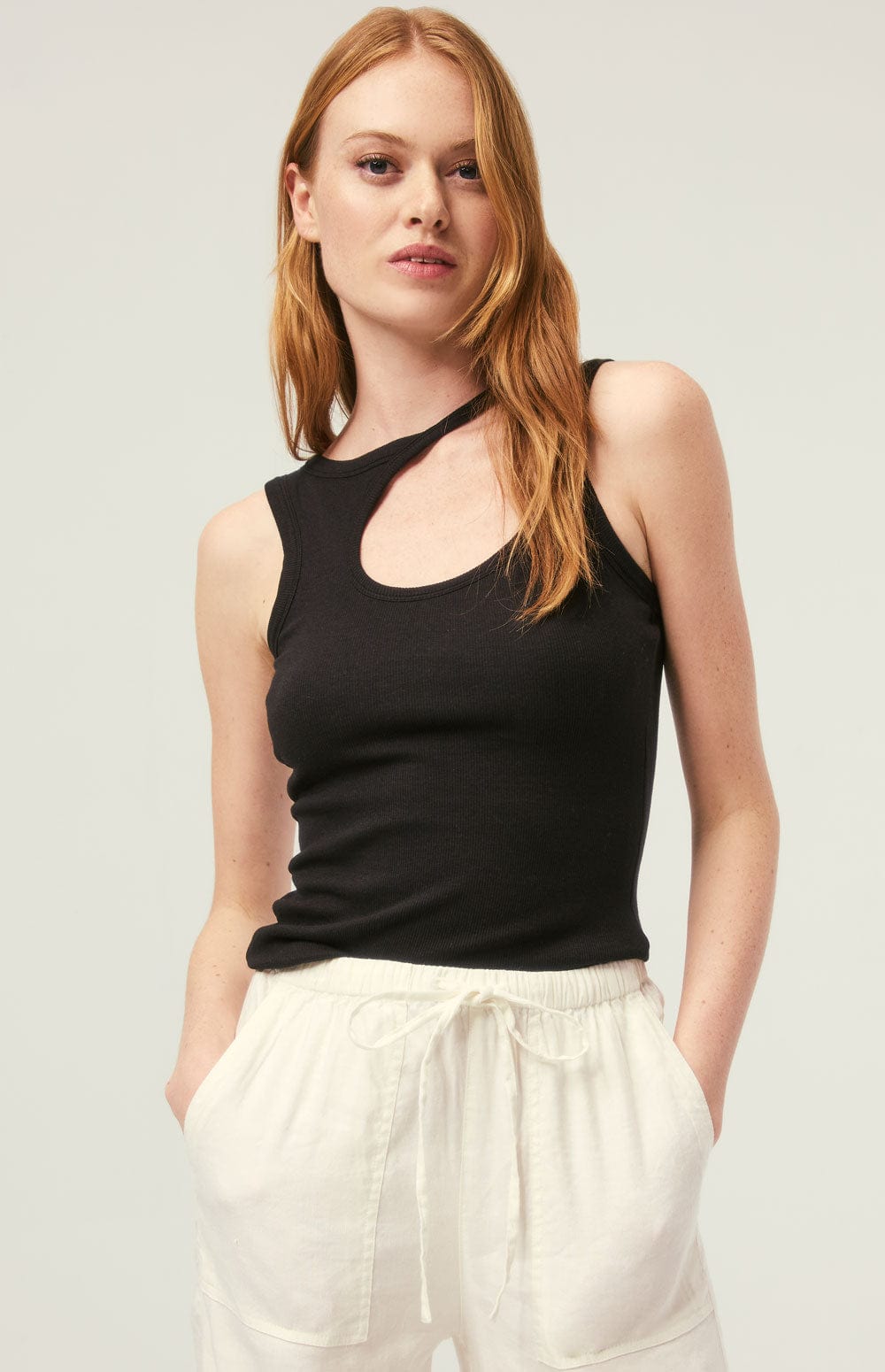Taavi Top by Alp N Rock, Women's Black Asymmetrical Tank Top