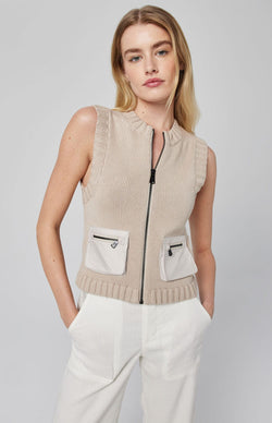 ANR Womens Sweater Carsten Knit Vest | Silver Grey