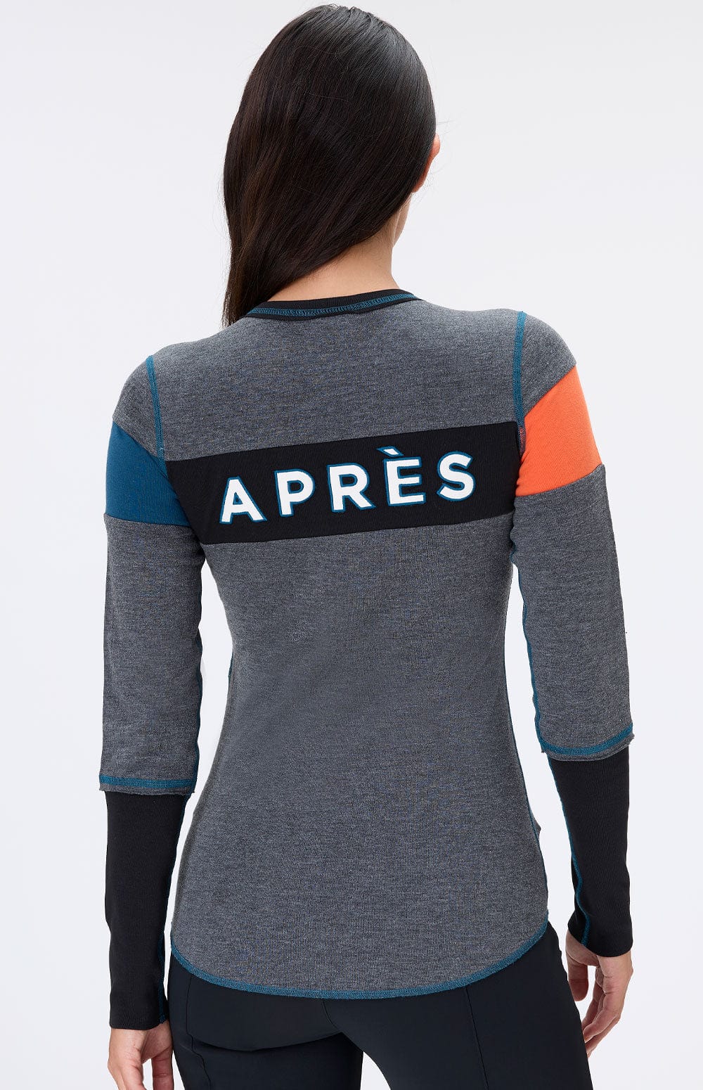 0 Womens Crew Shirt Retro Apres Crew | Heather Black