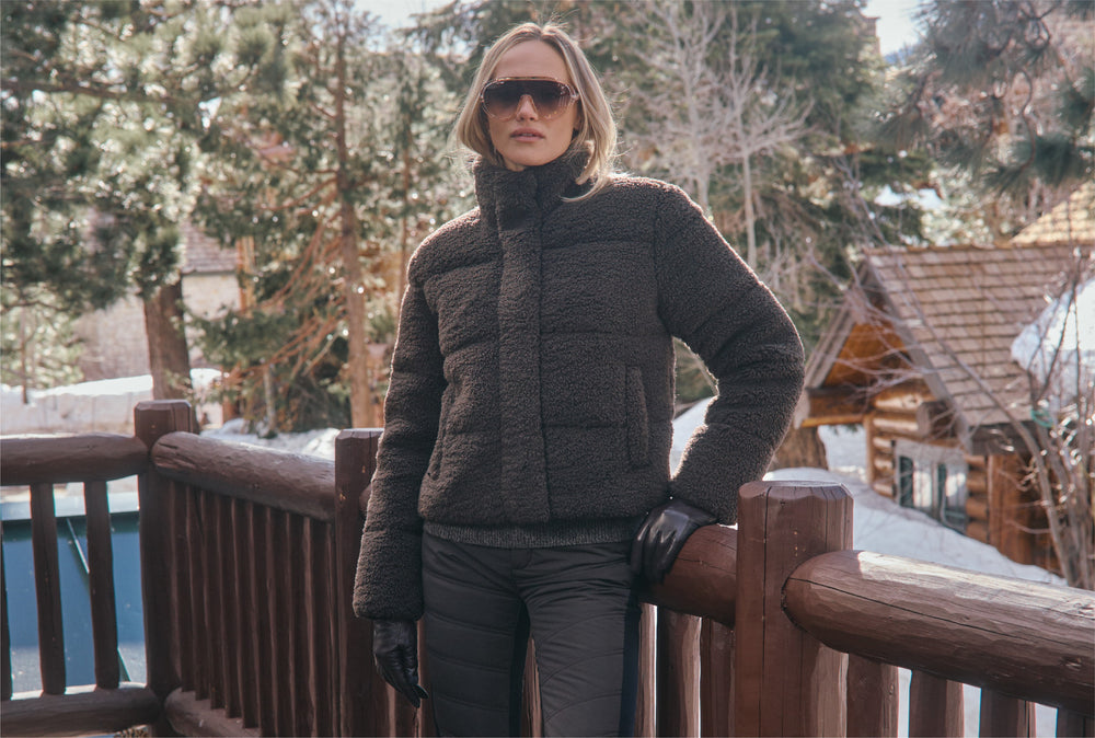 Alp N Rock women's dark brown shearling jacket