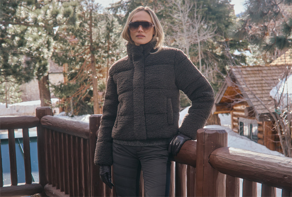Alp N Rock women's dark brown shearling jacket