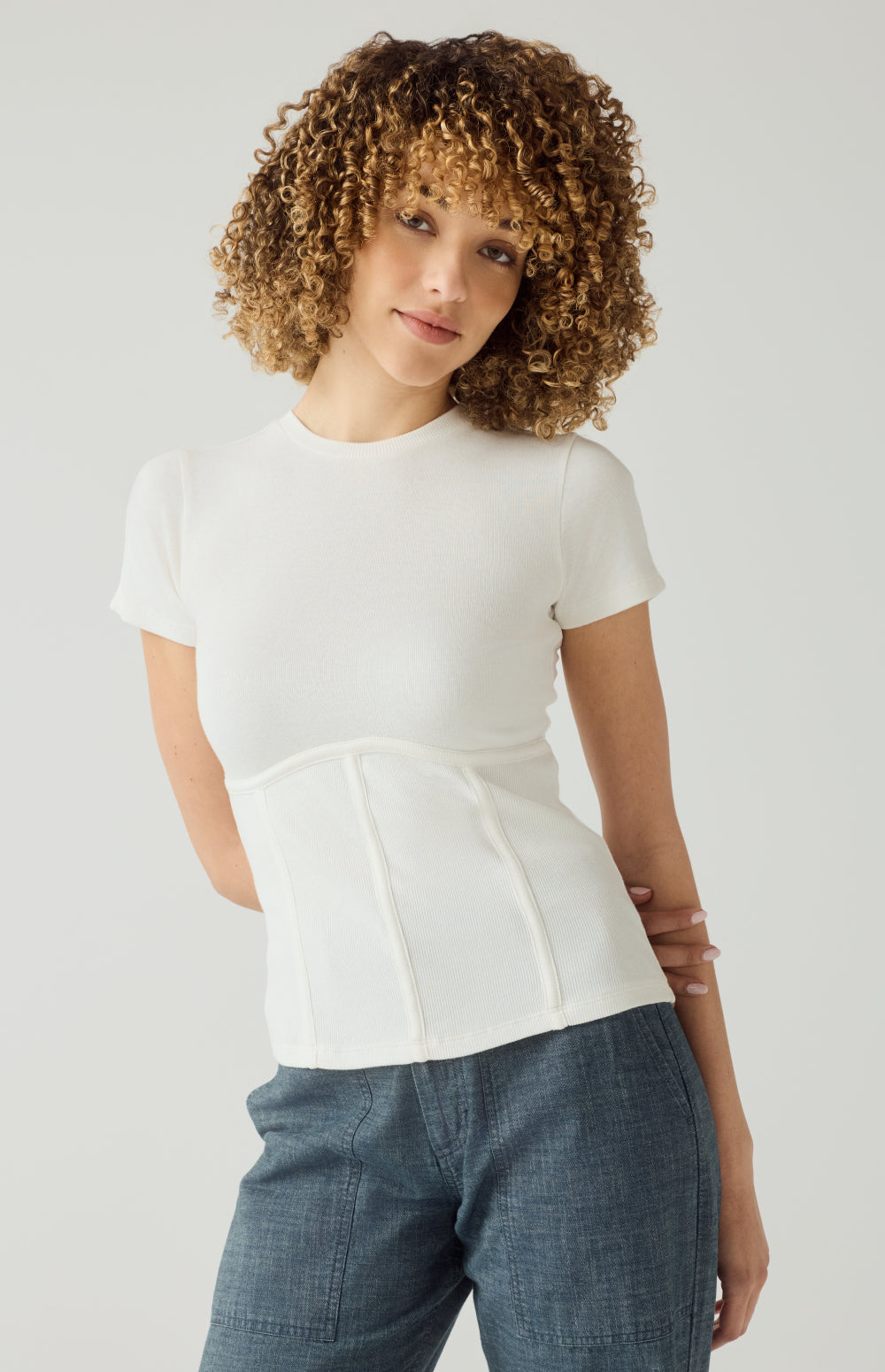 Miranda Short Sleeve Crew | Off White