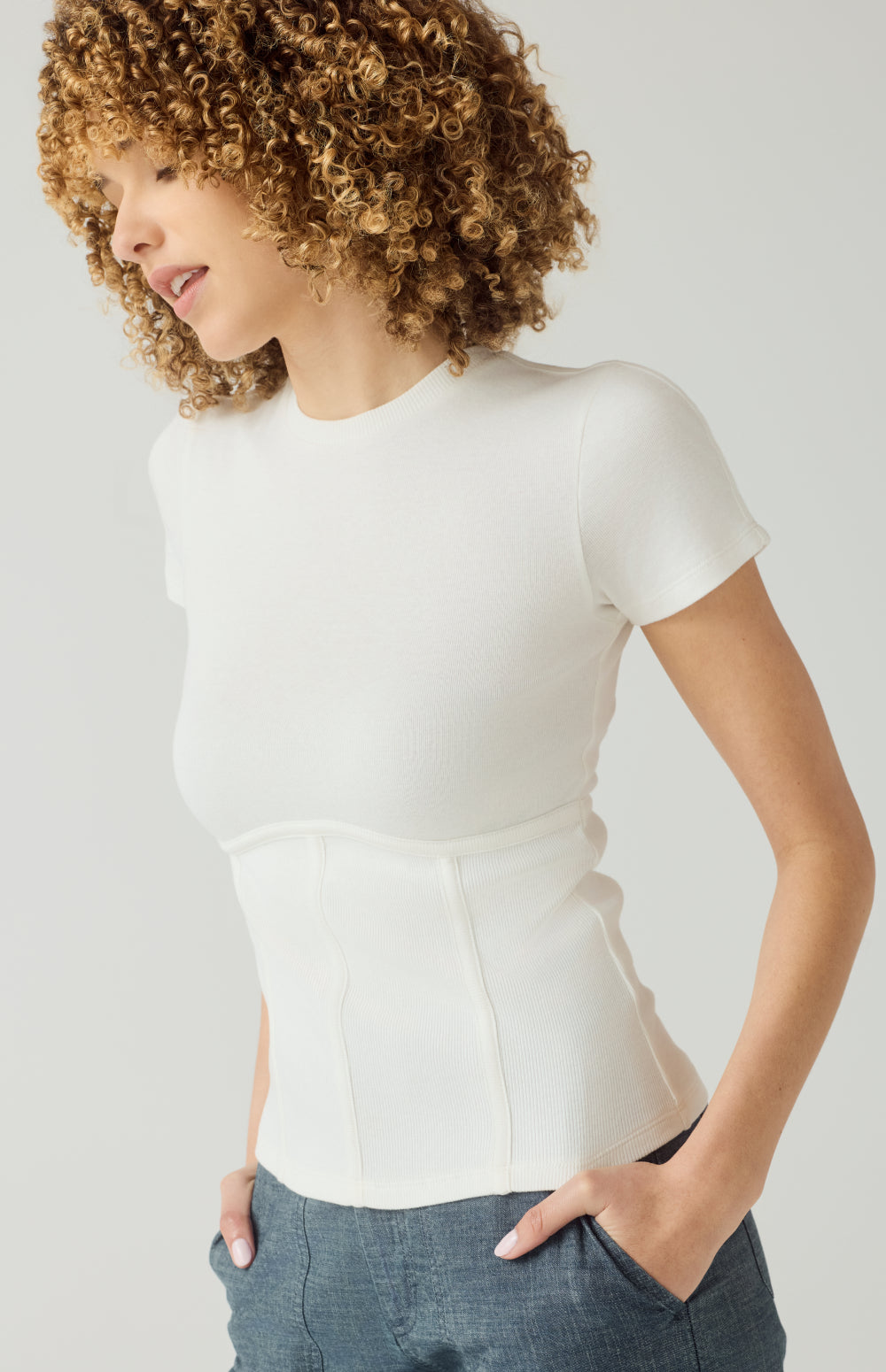 Miranda Short Sleeve Crew | Off White