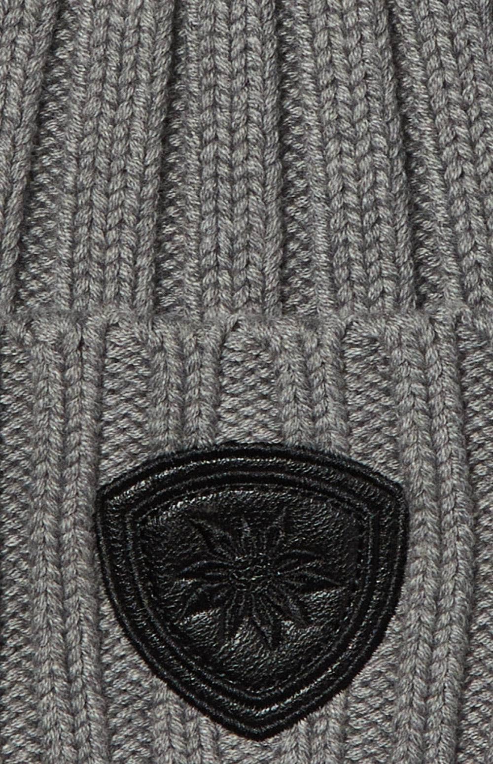 Adel Rib Beanie by Alp N Rock, Women's Heather Grey Knit Beanie with Black Logo on Front