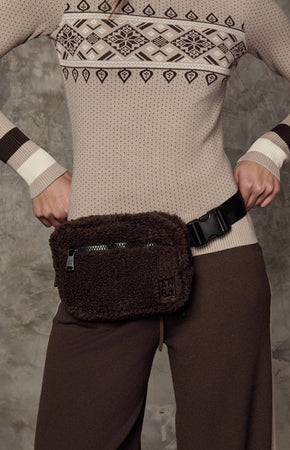 City Shearling Belt Bag Coffee