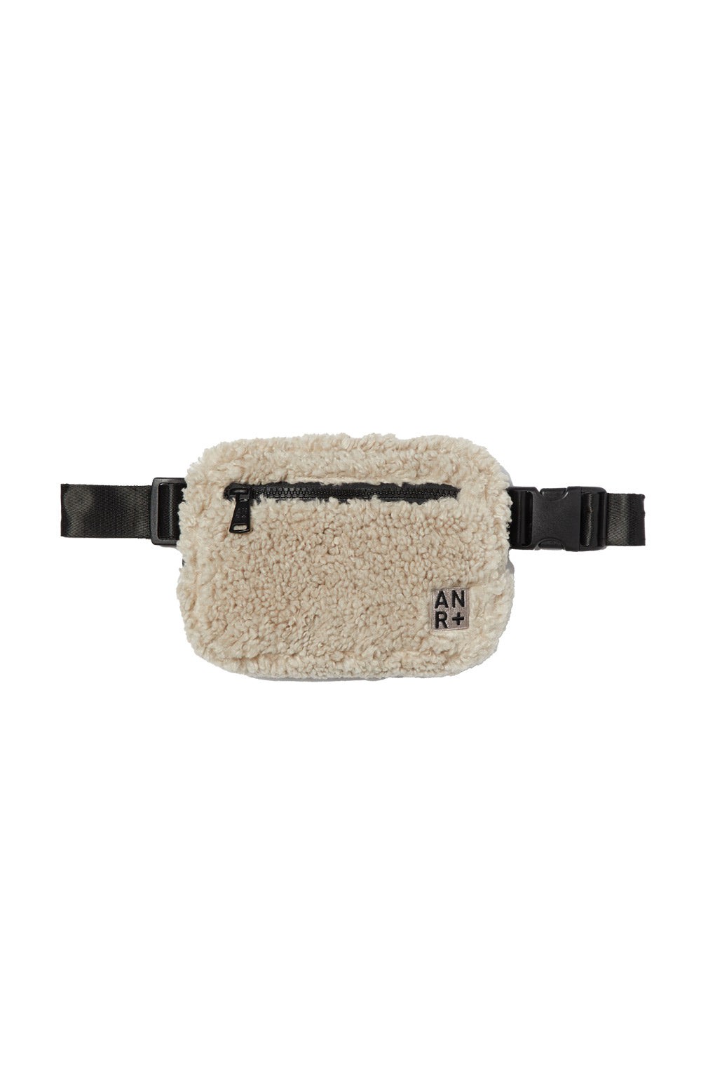 Alp N Rock City Shearling Belt Bag, beige shearling belt bag for women with zip pockets