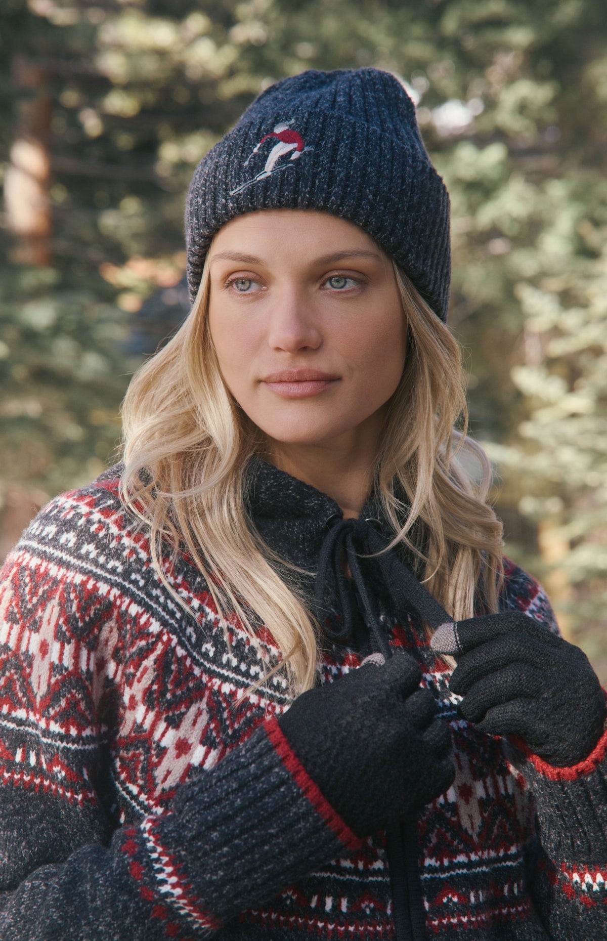 Embroidered Skier Beanie, Black | Alp N Rock Alp N Rock Accessories Embroidered Skier Beanie | Black
