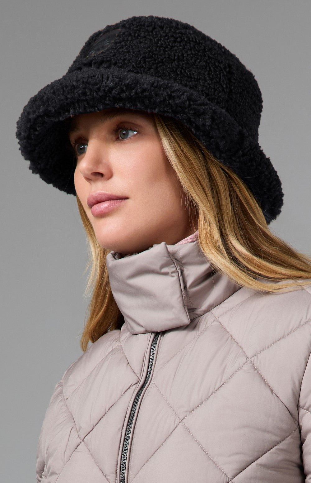 Alp N Rock Shearling Bucket Hat, warm black shearling bucket hat for women