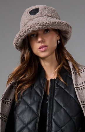 Shearling Bucket Hat, Fossil | Alp N Rock