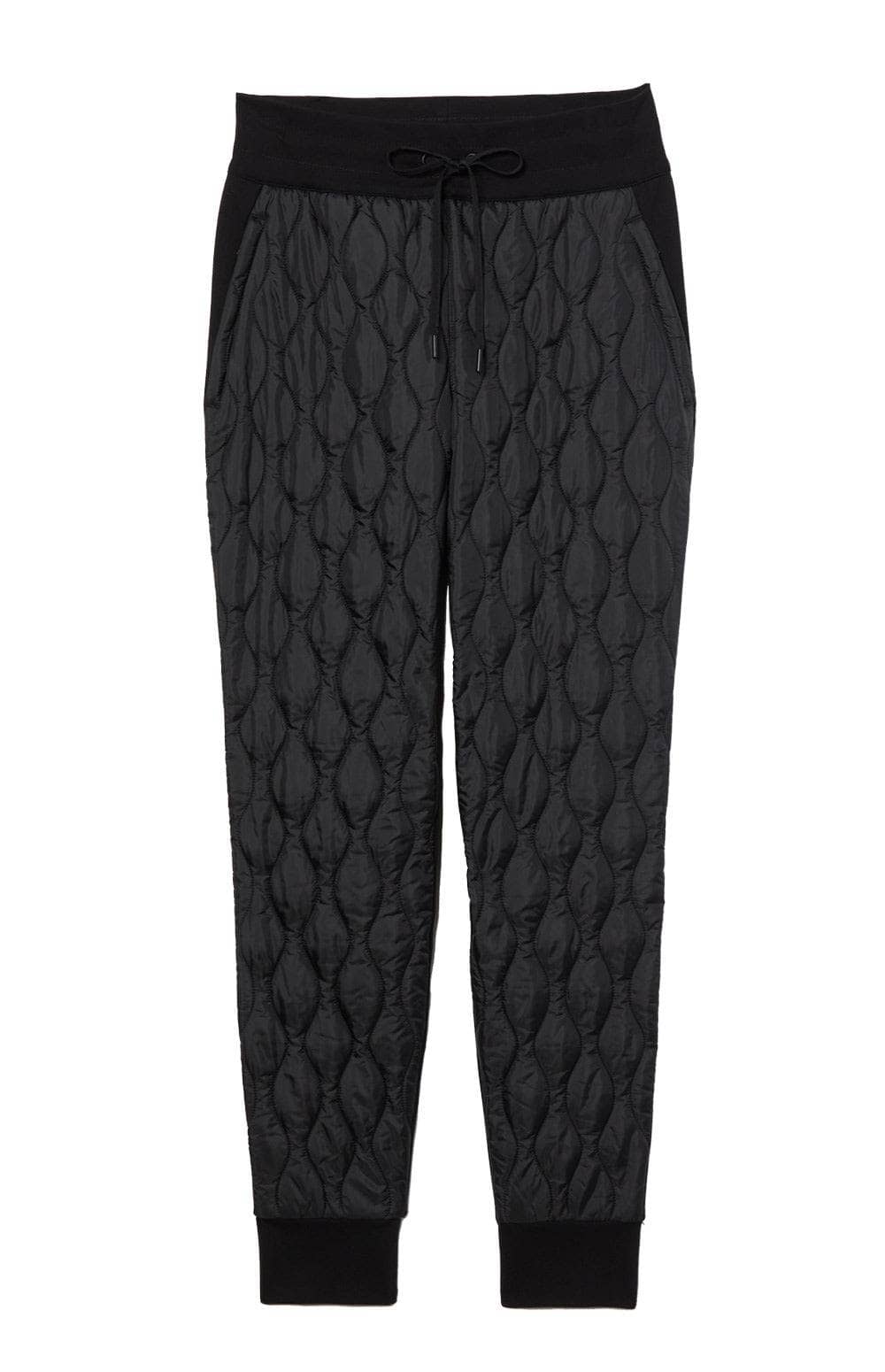 Finley Quilted Jogger Pant by Alp N Rock, Women's Black Quilted Jogger with Drawstring Waist and Pockets