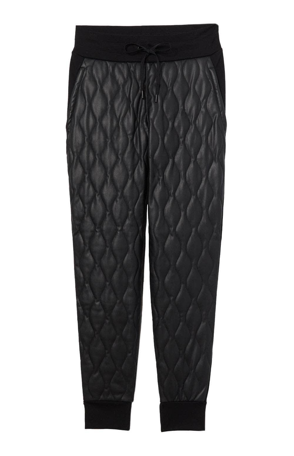 Finley Quilted Jogger Pant | Black Faux Leather | ANR Alp N Rock Bottoms Finley Quilted Jogger Pant | Black Faux Leather