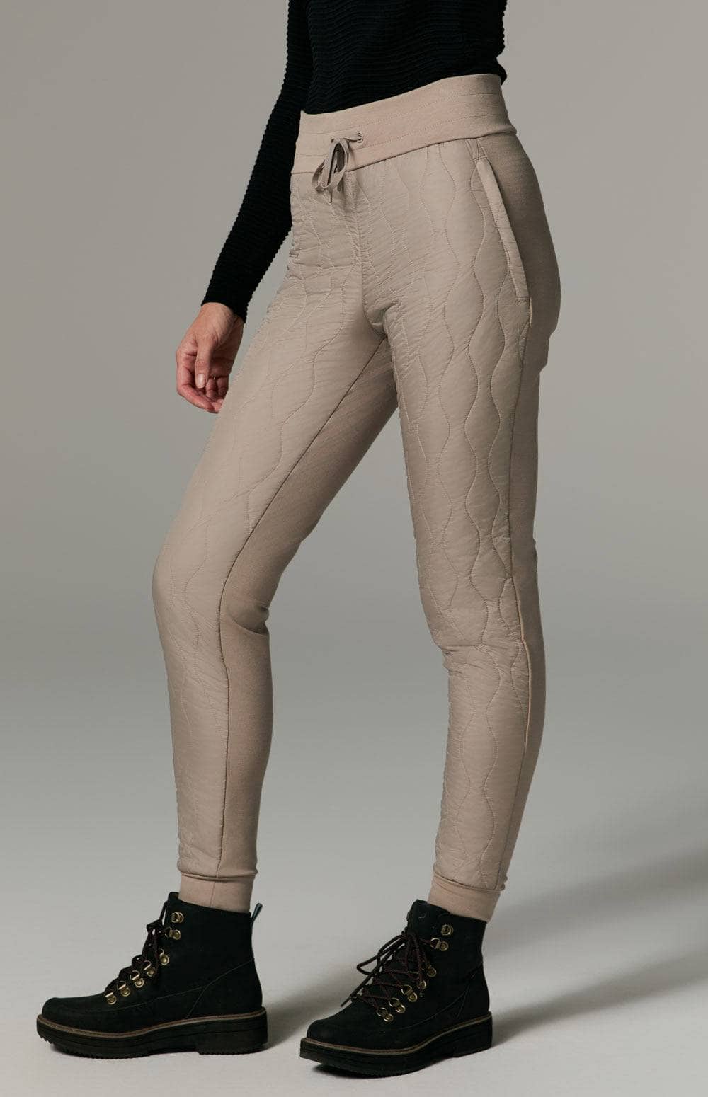 Finley Quilted Jogger Pant | Stone | ANR | Womens Alp N Rock Bottoms Finley Quilted Jogger Pant | Stone