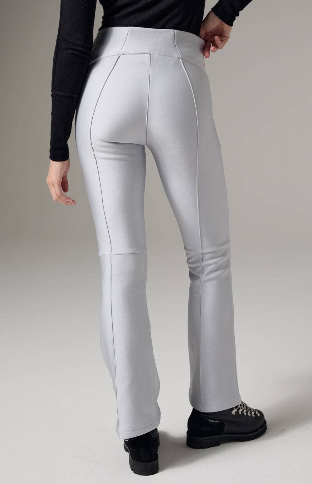 Georgia Pant by Alp N Rock, Women's Silver Ski Pant With Flare Leg and Zipper Pockets