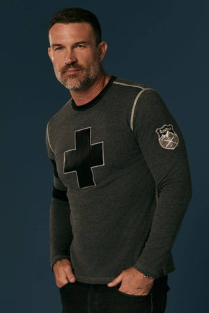 Helvetica Men's Crew | Heather Black