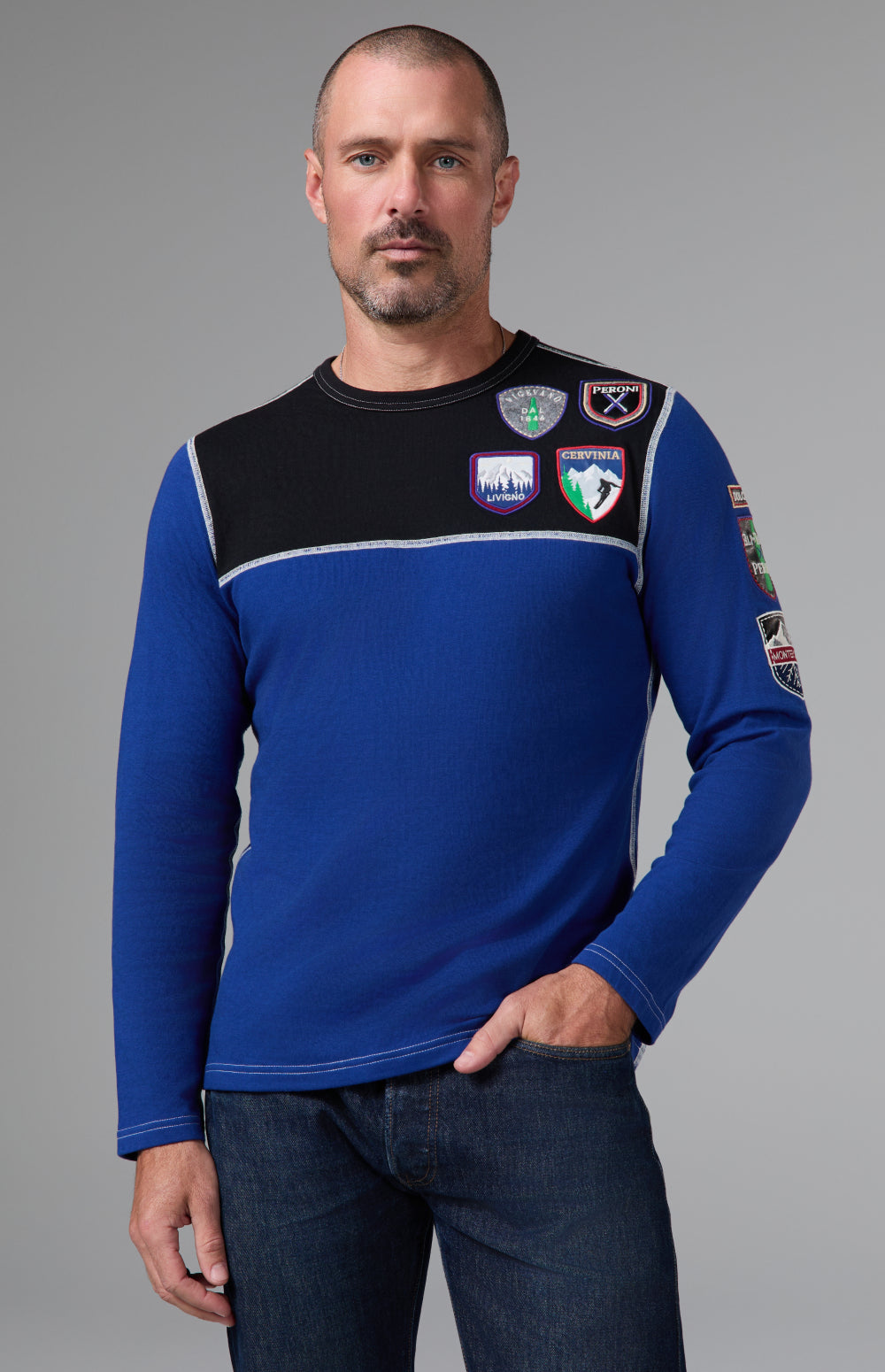 Peroni Men's Crew, Dark Blue | Alp N Rock Alp N Rock Mens Shirt Peroni X Alp N Rock Crew I Peroni Dark Blue