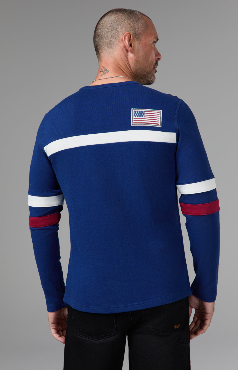 USA Downhill Ski Crew, Deep Blue | Alp N Rock Alp N Rock Mens Shirt USA Downhill Ski Crew  | Deep Blue