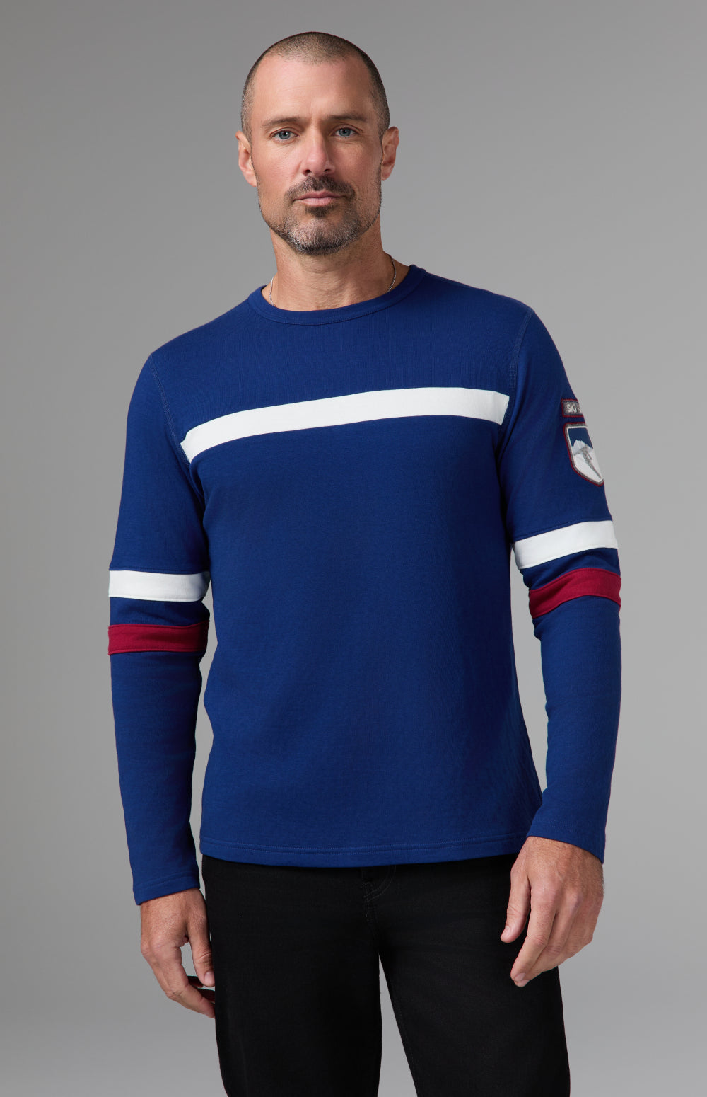 USA Downhill Ski Crew, Deep Blue | Alp N Rock Alp N Rock Mens Shirt USA Downhill Ski Crew  | Deep Blue