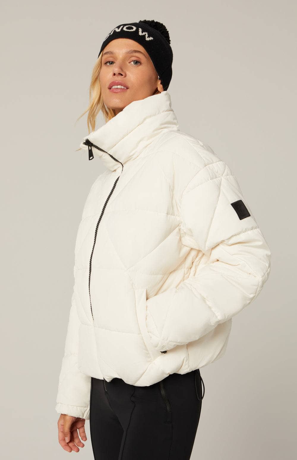 Alta Puffer Jacket by Alp N Rock, Women's Off White Puffer Jacket With Eco-Down Filling