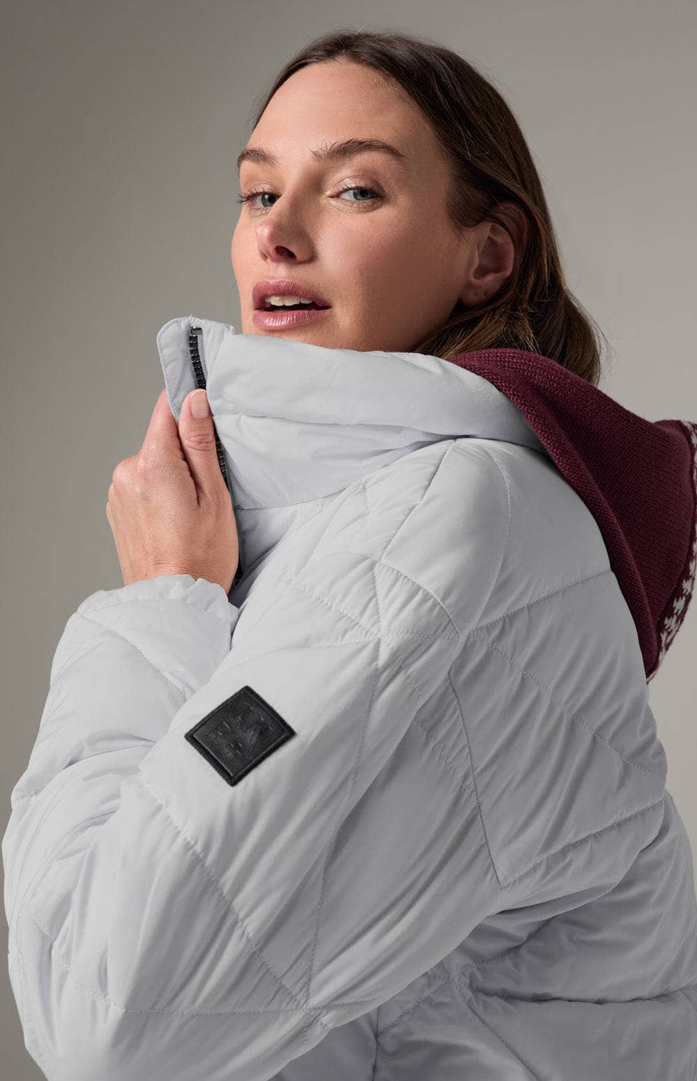 Alta Puffer Jacket by Alp N Rock, Women's Silver Puffer Jacket With Eco-Down Filling