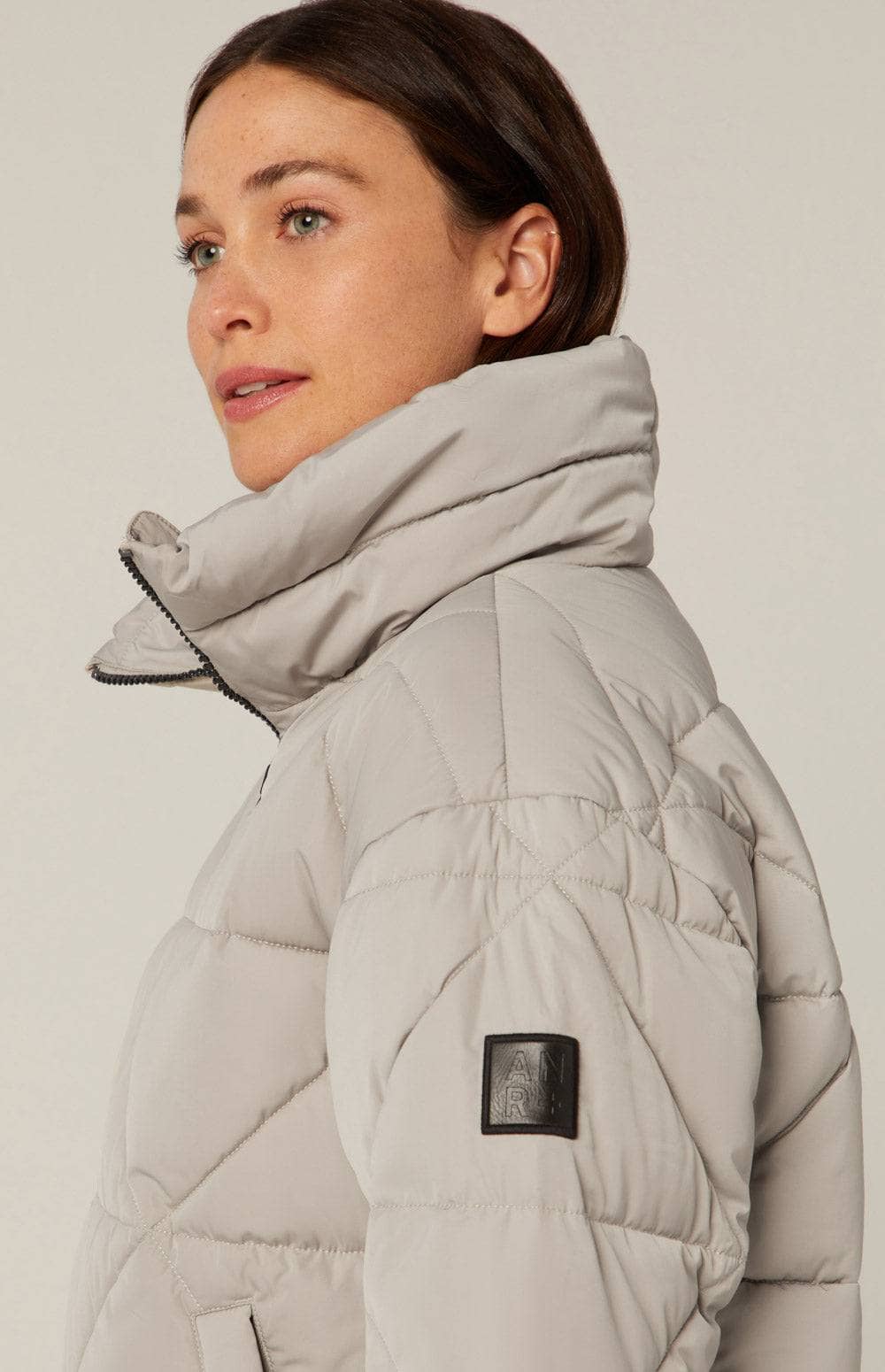 Alta Puffer Jacket by Alp N Rock, Women's Beige Puffer Jacket With Eco-Down Filling