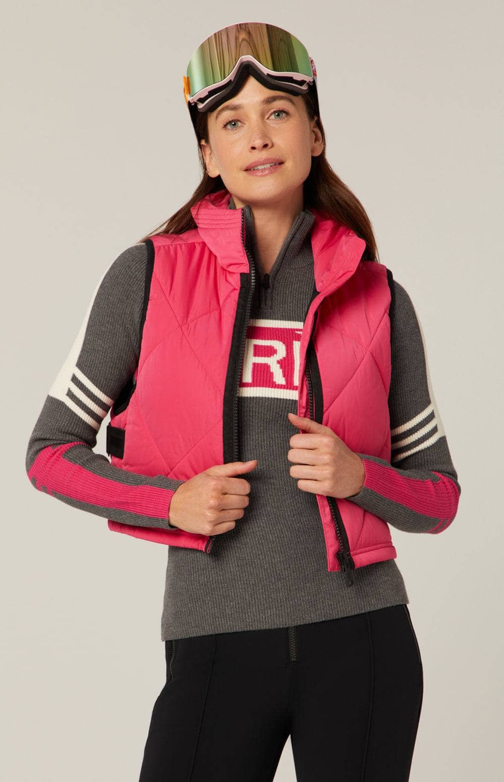 La Vitesse li Cropped Vest by Alp N Rock, Women's Pink Quilted Vest With Light Padding