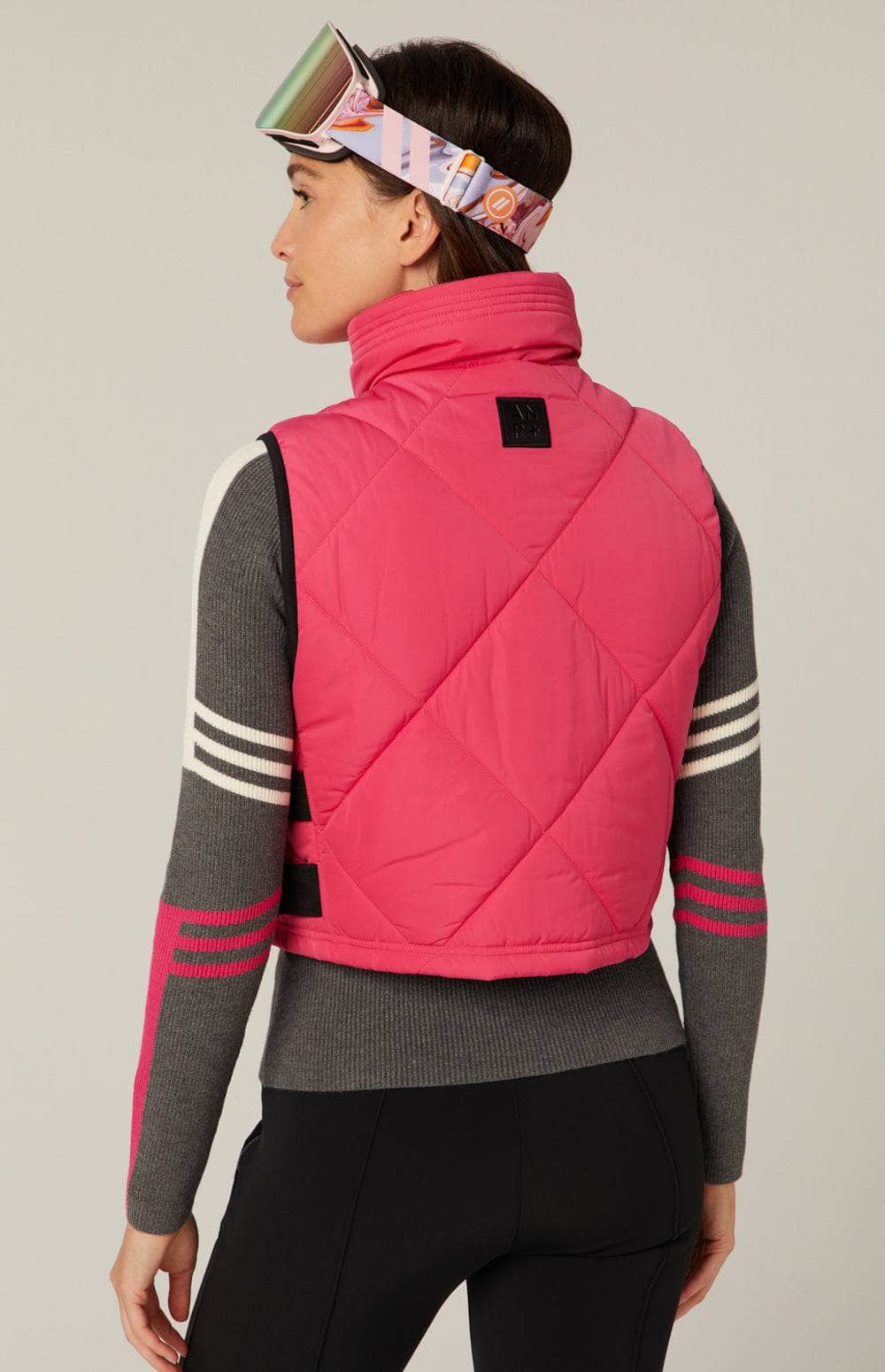 La Vitesse li Cropped Vest by Alp N Rock, Women's Pink Quilted Vest With Light Padding