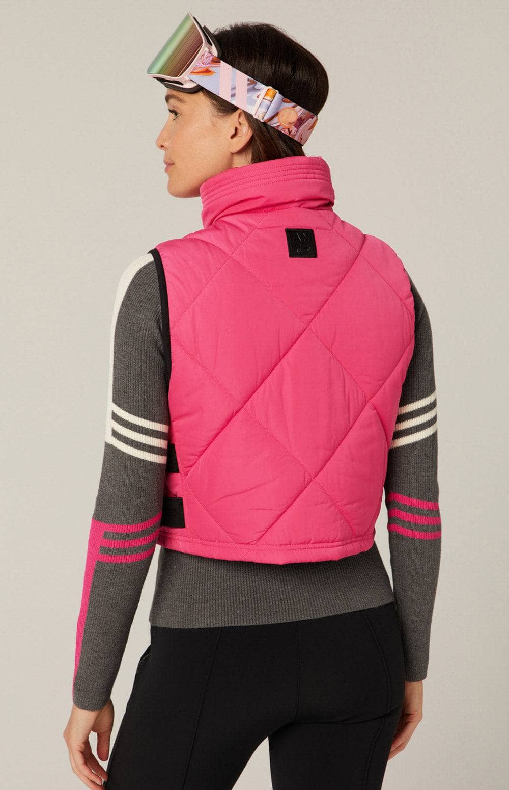 La Vitesse Cropped Vest by Alp N Rock, Women's Pink Quilted Cropped Puffer Vest