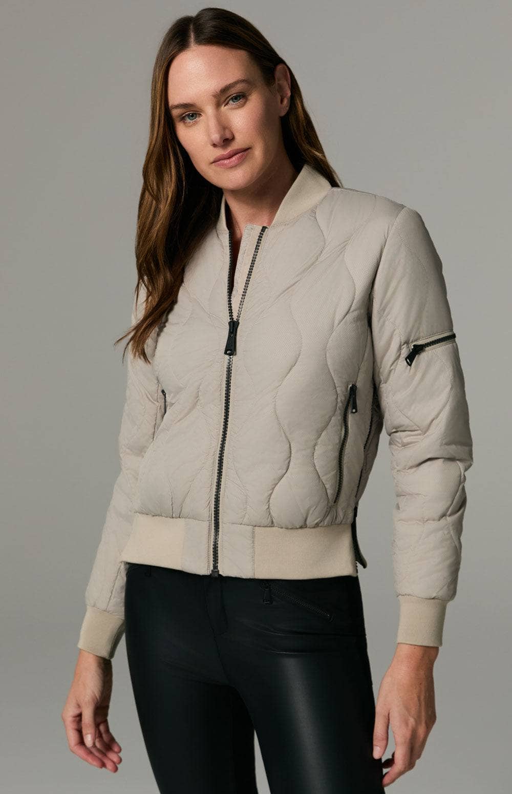 Metro Bomber Jacket | Stone | ANR | Womens Bomber Jacket Alp N Rock Outerwear METRO II BOMBER JACKET | Stone